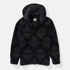 AE Hooded Aztec Fleece Shirt Jacket Black – Men's