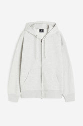 Oversized Fit Zip-through hoodie White