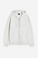 Oversized Fit Zip-through hoodie White