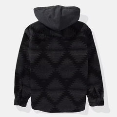 AE Hooded Aztec Fleece Shirt Jacket Black – Men's