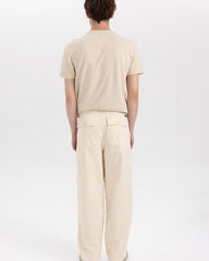 DeFacto Cream Relaxed Straight-Leg Pants – Men's