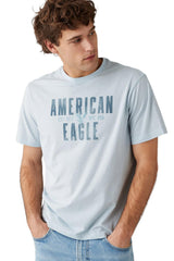 American Eagle Light Blue Graphic T-Shirt – Men's