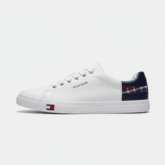 Tommy Hilfiger Plaid Accent Court Sneakers White
