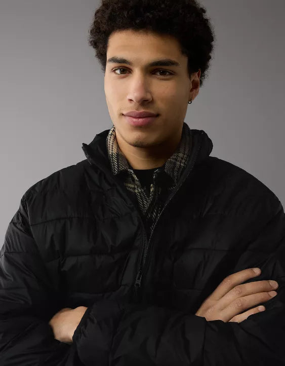 AE Lightweight Puffer Jacket Black – Men's