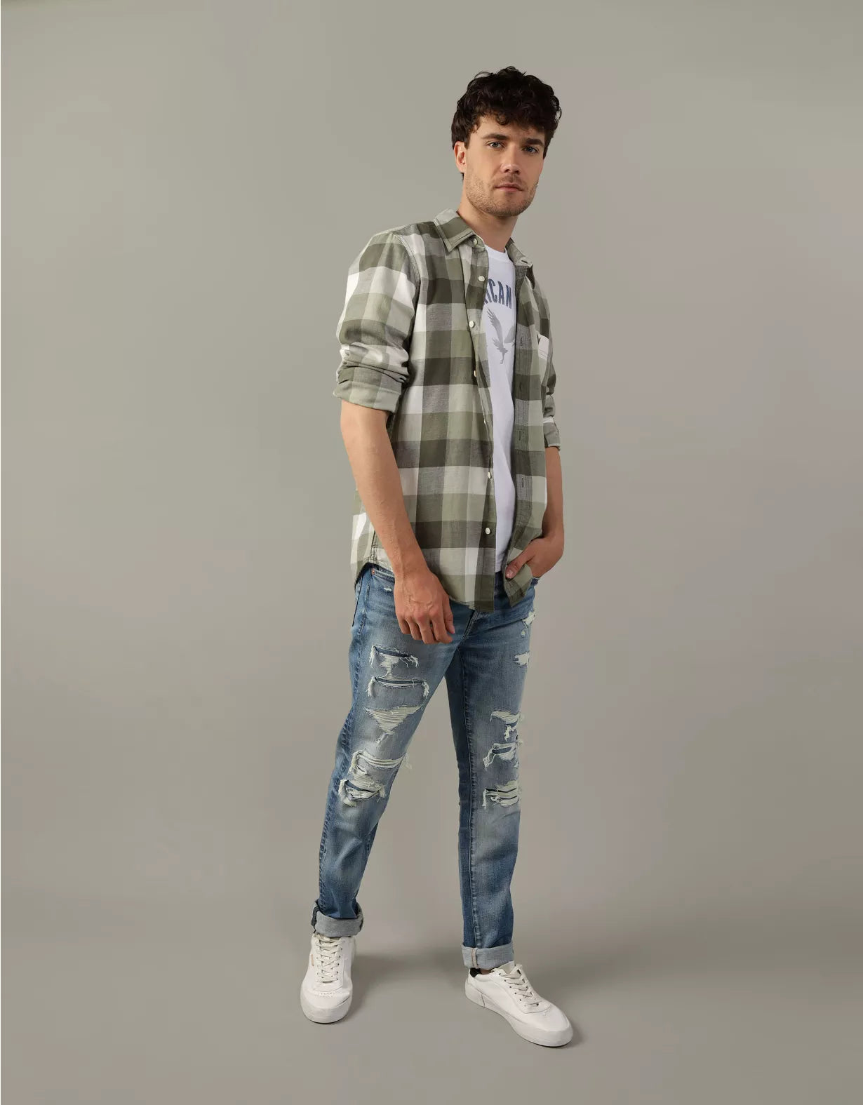 AE Camisa Everyday Slim Fit con botones