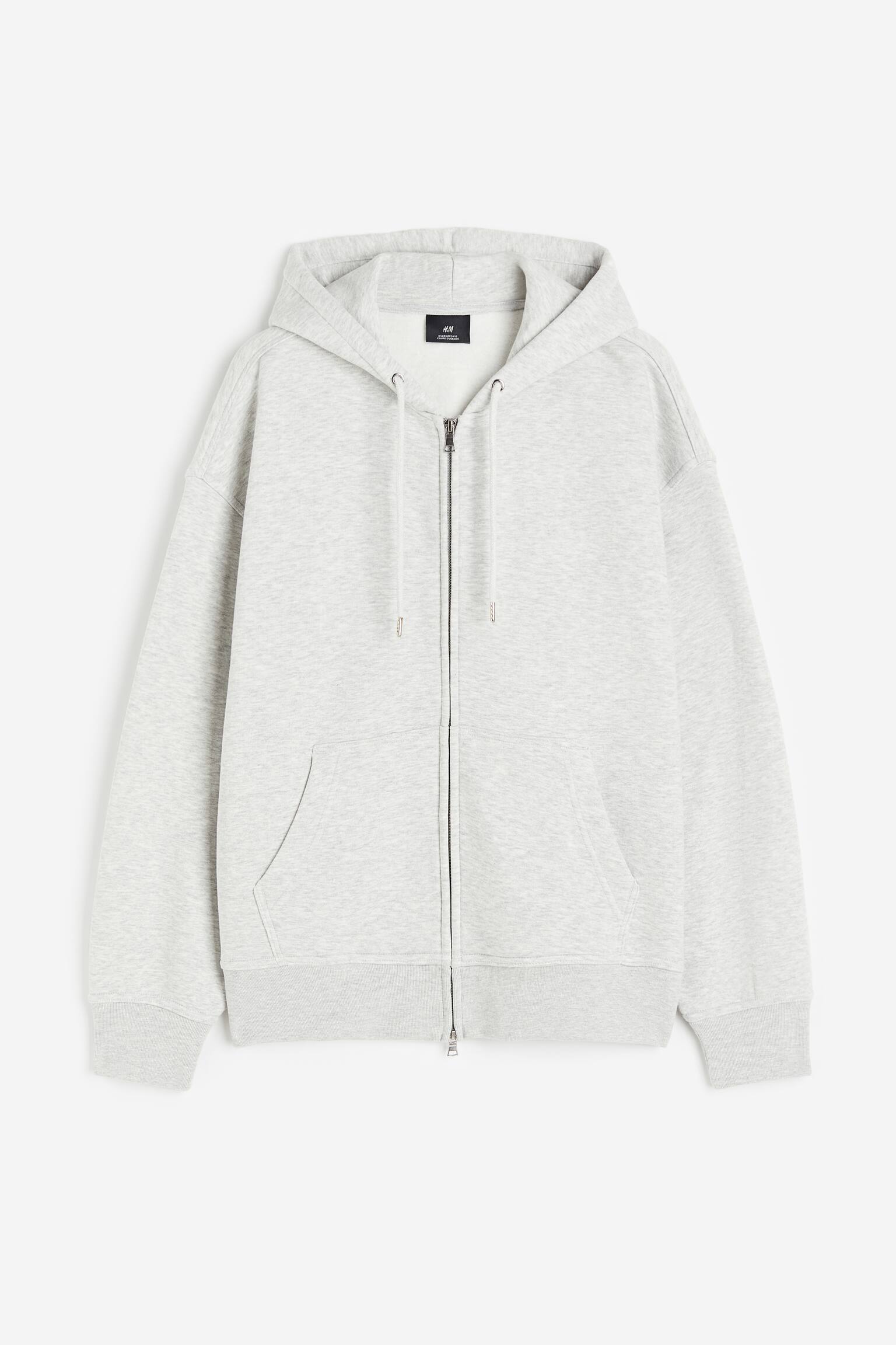 Oversized Fit Zip-through hoodie White