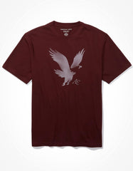 American Eagle Burgundy Eagle Graphic T-Shirt – Men's