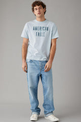 American Eagle Light Blue Graphic T-Shirt – Men's