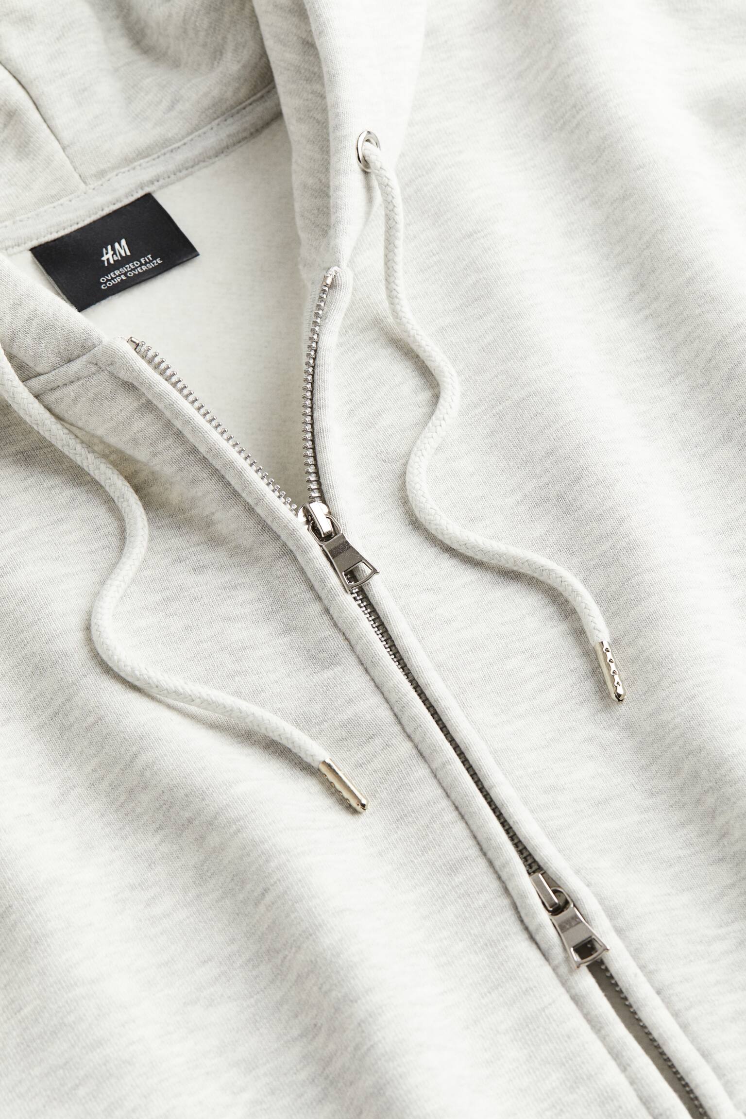 Oversized Fit Zip-through hoodie White