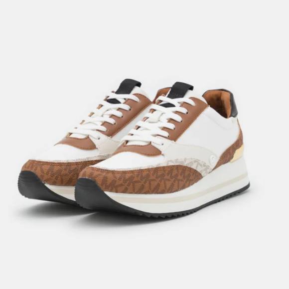Michael Kors Monogram Trainer Sneakers Whitebrown