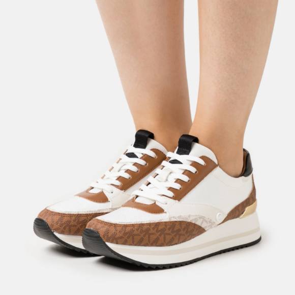Michael Kors Monogram Trainer Sneakers Whitebrown