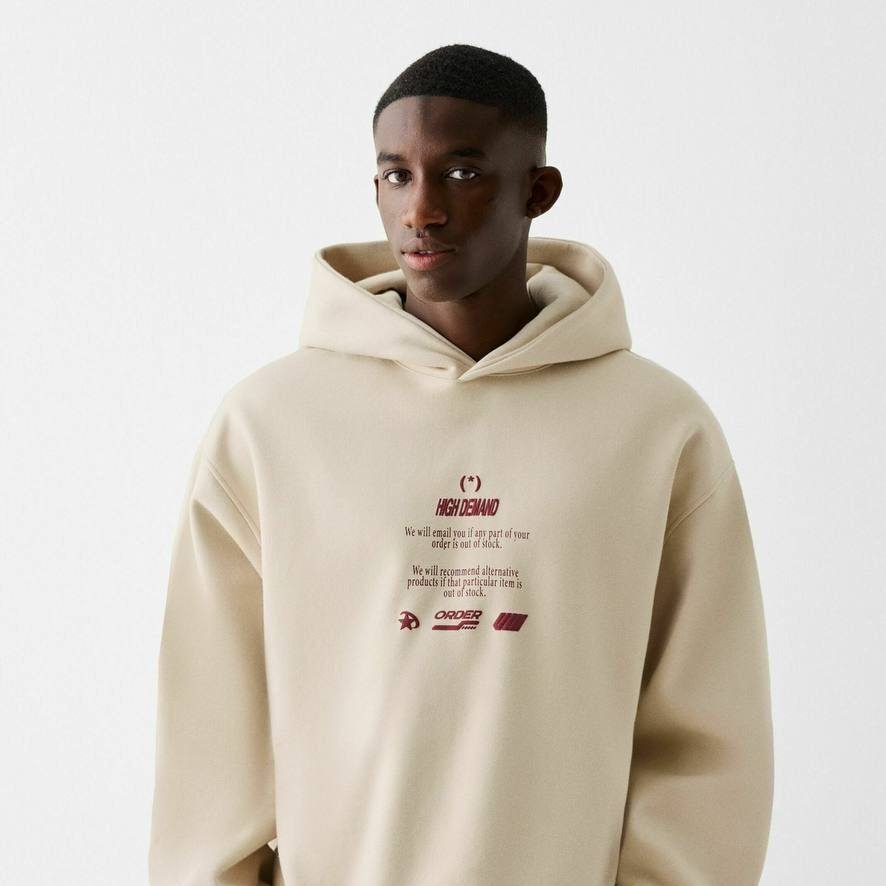 Bersheka "High Demand" Graphic Hoodie