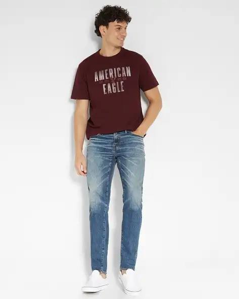 American Eagle Burgundy Graphic T-Shirt – Men's