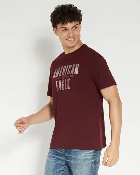 American Eagle Burgundy Graphic T-Shirt – Men's